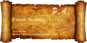 Patek Aranka névjegykártya