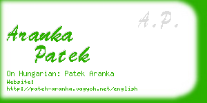 aranka patek business card